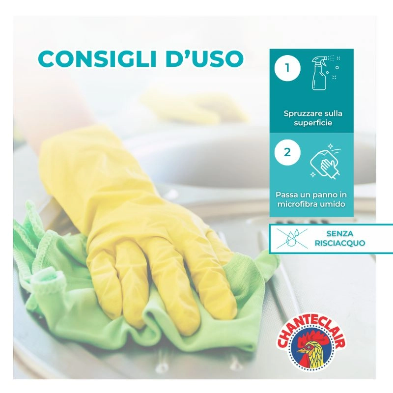 Chanteclair multiuso igienizzante senza risciacquo ideale per piccole superfici